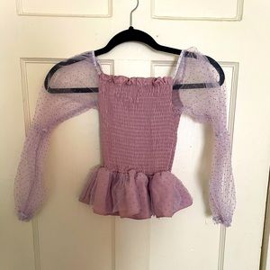 Ruffle polka dot shirt